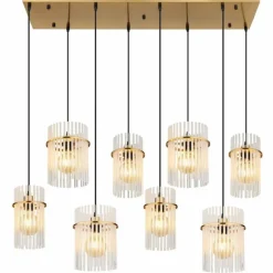 Luminaires Globo Lighting Gorley Suspension Or, 8 lumières