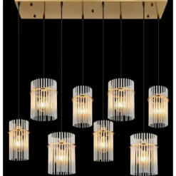 Luminaires Globo Lighting Gorley Suspension Or, 8 lumières