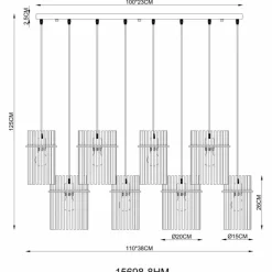 Luminaires Globo Lighting Gorley Suspension Or, 8 lumières