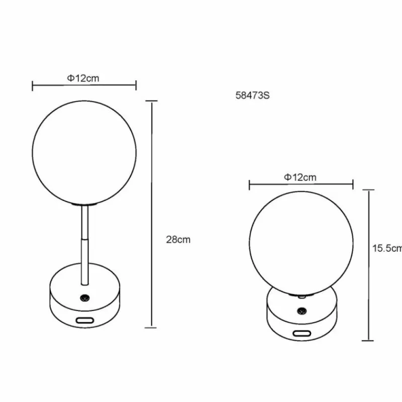 Luminaires Globo Lighting Grada Lampe à poser LED Noir, 1 lumière* Éclairage Led
