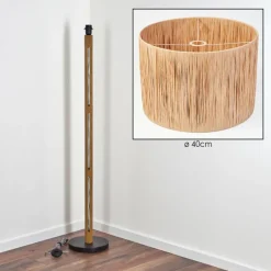 Luminaires Scandinaves-hofstein Granja Lampadaire Brun, Écru, Noir, 1 lumière