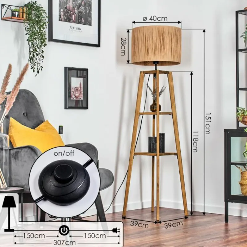 Luminaires Scandinaves-hofstein Granja Lampadaire Écru, 1 lumière