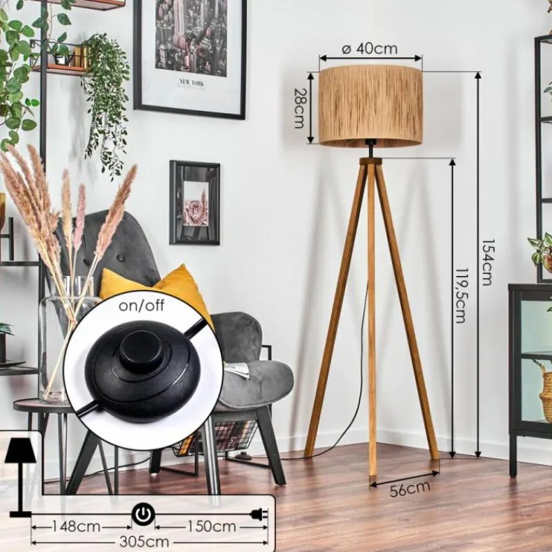 Luminaires Scandinaves-hofstein Granja Lampadaire Écru, 1 lumière