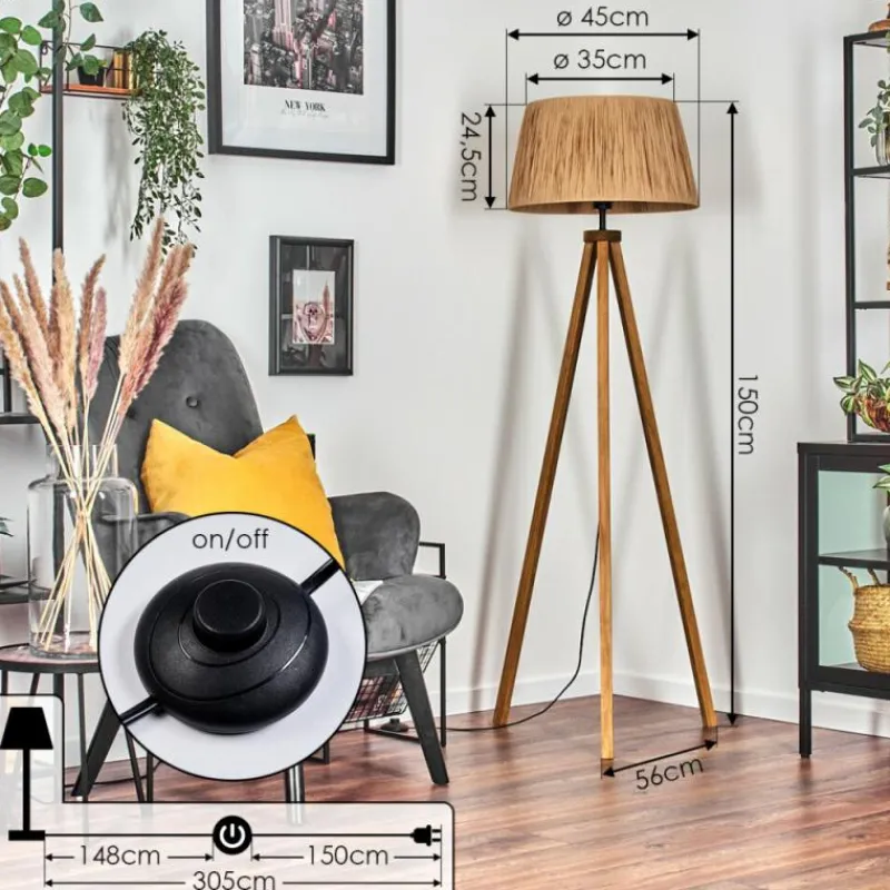 Luminaires Scandinaves-hofstein Granja Lampadaire Écru, 1 lumière