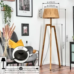 hofstein Granja Lampadaire Écru, 1 lumière