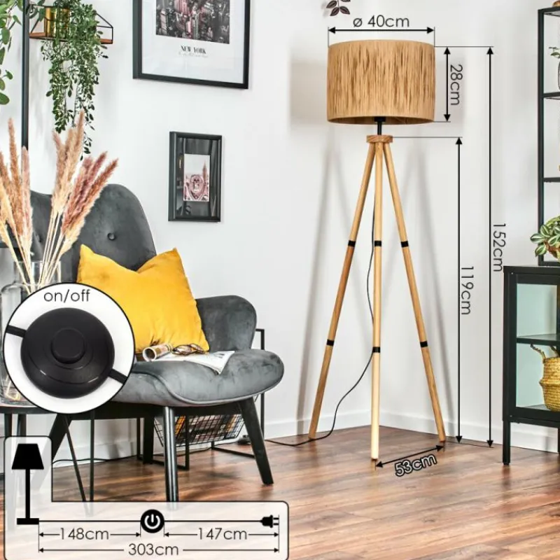 Luminaires Scandinaves-hofstein Granja Lampadaire Écru, 1 lumière