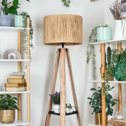 Luminaires Scandinaves-hofstein Granja Lampadaire Écru, Noir, 1 lumière