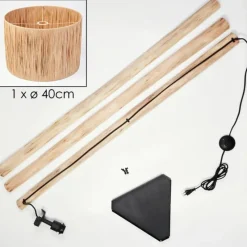 Luminaires Scandinaves-hofstein Granja Lampadaire Écru, Noir, 1 lumière