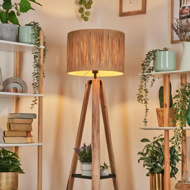 Luminaires Scandinaves-hofstein Granja Lampadaire Écru, Noir, 1 lumière