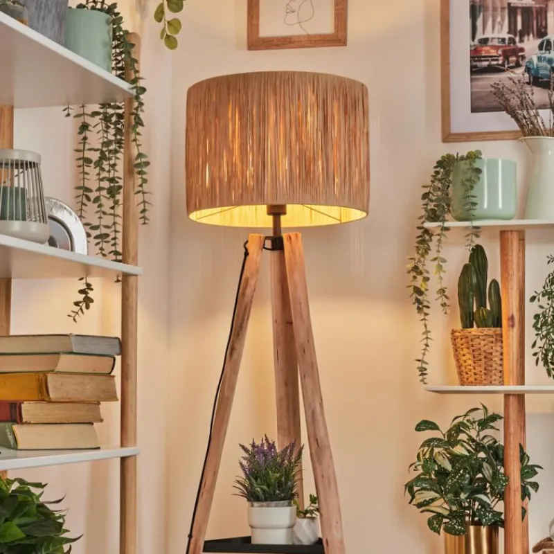 Luminaires Scandinaves-hofstein Granja Lampadaire Écru, Noir, 1 lumière