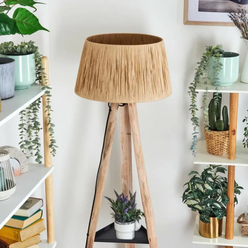 Luminaires Scandinaves-hofstein Granja Lampadaire Écru, Noir, 1 lumière