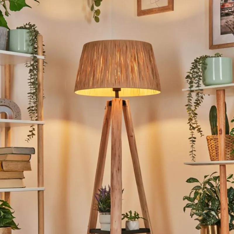 Luminaires Scandinaves-hofstein Granja Lampadaire Écru, Noir, 1 lumière