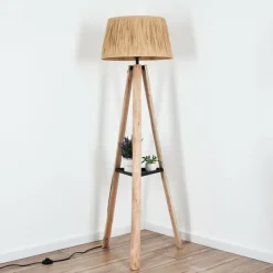 Luminaires Scandinaves-hofstein Granja Lampadaire Écru, Noir, 1 lumière