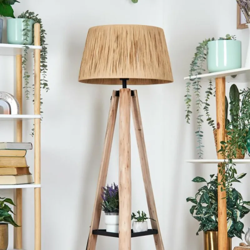 Luminaires Scandinaves-hofstein Granja Lampadaire Écru, Noir, 1 lumière