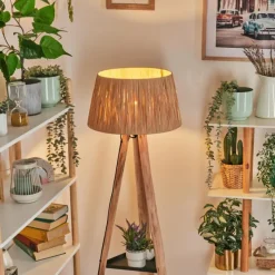 Luminaires Scandinaves-hofstein Granja Lampadaire Écru, Noir, 1 lumière