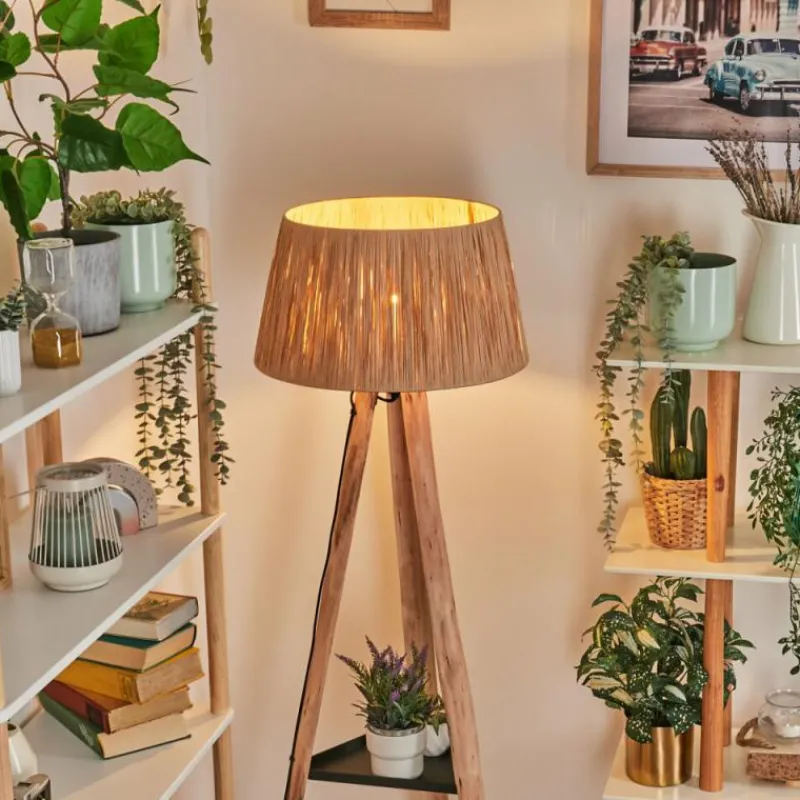 Luminaires Scandinaves-hofstein Granja Lampadaire Écru, Noir, 1 lumière