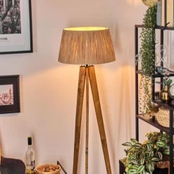 Luminaires Scandinaves-hofstein Granja Lampadaire Écru, Noir, 1 lumière