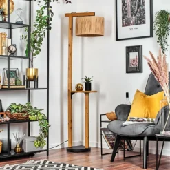 Luminaires Scandinaves-hofstein Granja Lampadaire Écru, Noir, 1 lumière