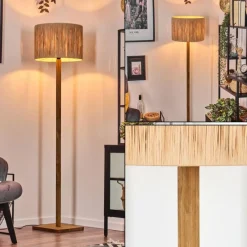 Luminaires Scandinaves-hofstein Granja Lampadaire Écru, Noir, 1 lumière