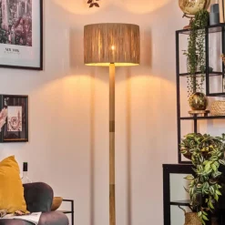 Luminaires Scandinaves-hofstein Granja Lampadaire Écru, Noir, 1 lumière