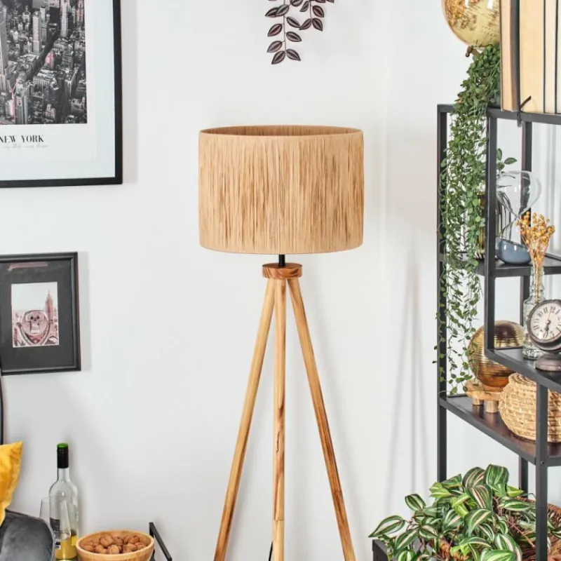 Luminaires Scandinaves-hofstein Granja Lampadaire Écru, Noir, 1 lumière