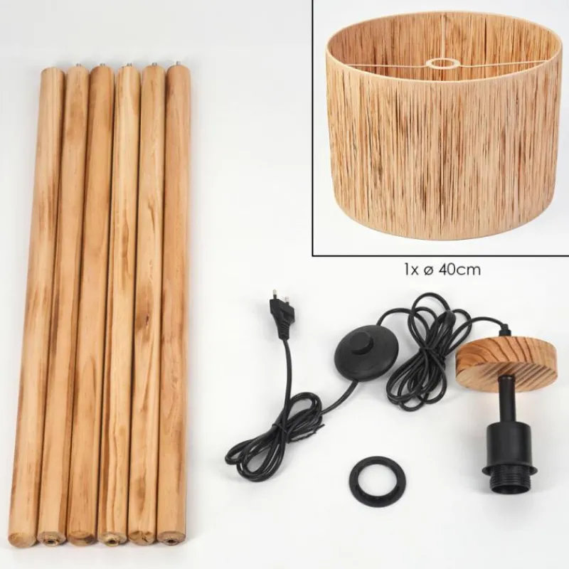 Luminaires Scandinaves-hofstein Granja Lampadaire Écru, Noir, 1 lumière