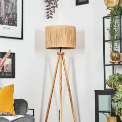 Luminaires Scandinaves-hofstein Granja Lampadaire Écru, Noir, 1 lumière