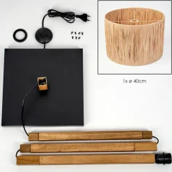 Luminaires Scandinaves-hofstein Granja Lampadaire Écru, Noir, 1 lumière