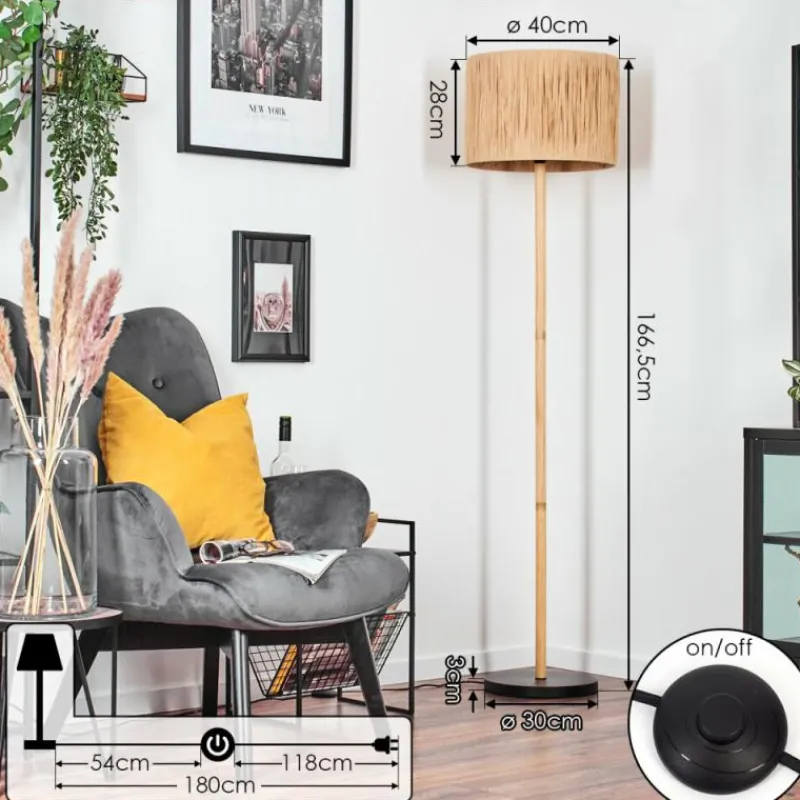 Luminaires Scandinaves-hofstein Granja Lampadaire Écru, Noir, 1 lumière