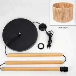 Luminaires Scandinaves-hofstein Granja Lampadaire Écru, Noir, 1 lumière