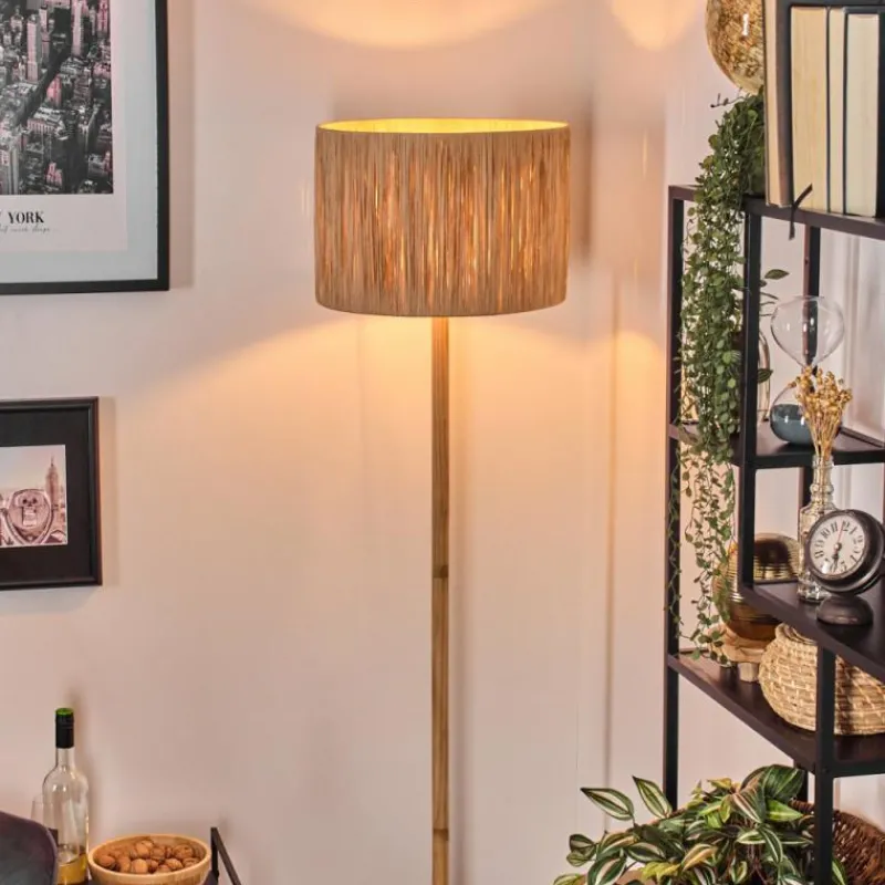 Luminaires Scandinaves-hofstein Granja Lampadaire Écru, Noir, 1 lumière