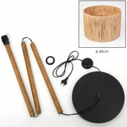 Luminaires Scandinaves-hofstein Granja Lampadaire Écru, Noir, 1 lumière