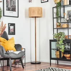 Luminaires Scandinaves-hofstein Granja Lampadaire Écru, Noir, 1 lumière