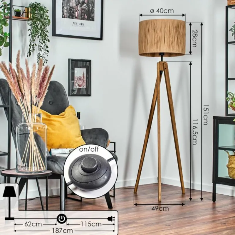 Luminaires Scandinaves-hofstein Granja Lampadaire, Liseuse Écru, 1 lumière