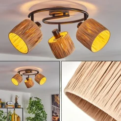 Luminaires Scandinaves-hofstein Granja Plafonnier Noir, 3 lumières