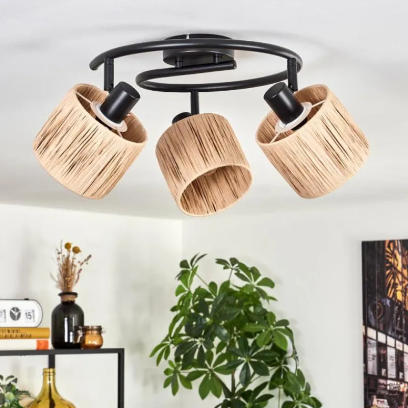 Luminaires Scandinaves-hofstein Granja Plafonnier Noir, 3 lumières