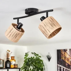 hofstein Granja Plafonnier Noir, 2 lumières