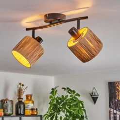 hofstein Granja Plafonnier Noir, 2 lumières