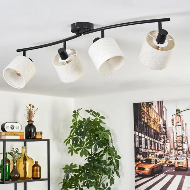 Lampes En Tissu-hofstein Granja Plafonnier Noir, 4 lumières
