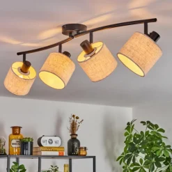Lampes En Tissu-hofstein Granja Plafonnier Noir, 4 lumières