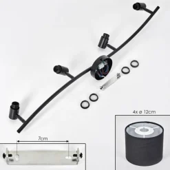 Lampes En Tissu-hofstein Granja Plafonnier Noir, 4 lumières