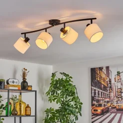 Lampes En Tissu-hofstein Granja Plafonnier Noir, 4 lumières