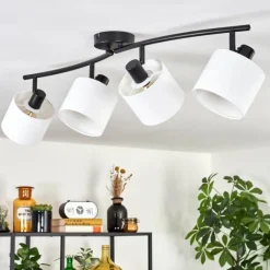 Lampes En Tissu-hofstein Granja Plafonnier Noir, 4 lumières
