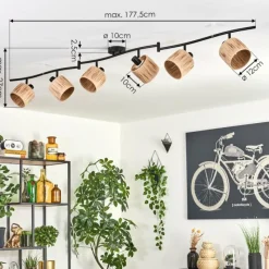 hofstein Granja Plafonnier Noir, 6 lumières