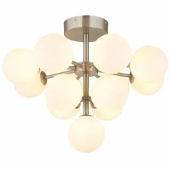 Luminaires Globo Lighting Grappy Plafonnier Nickel mat, 13 lumières