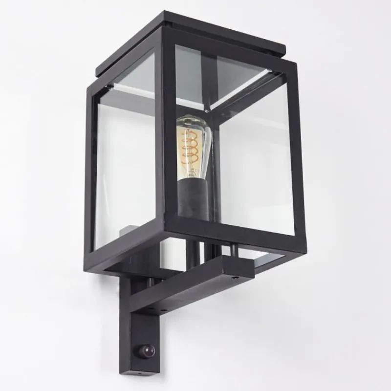 hofstein Greensboro Applique murale d'extérieur Noir, 1 lumière, Détecteur de mouvement