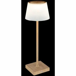 Lampes En Bois-Luminaires Globo Lighting Gregoir Lampe à poser LED Bois foncé, Écru, 1 lumière