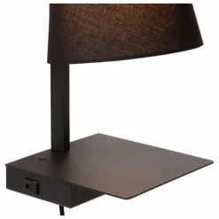 Lampes En Tissu-Luminaires Lucide GREGORY Applique murale Noir, 1 lumière