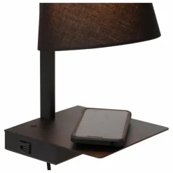 Lampes En Tissu-Luminaires Lucide GREGORY Applique murale Noir, 1 lumière