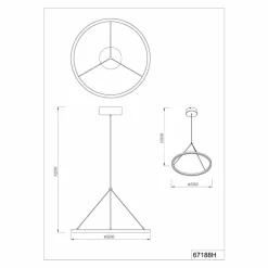 Luminaires Globo Lighting Grenvix Suspension LED Noir, 1 lumière* Éclairage Led